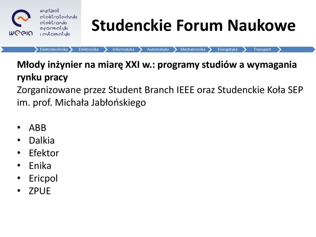 Wsp Praca Wydzia U Elektrotechniki Elektroniki Informatyki I